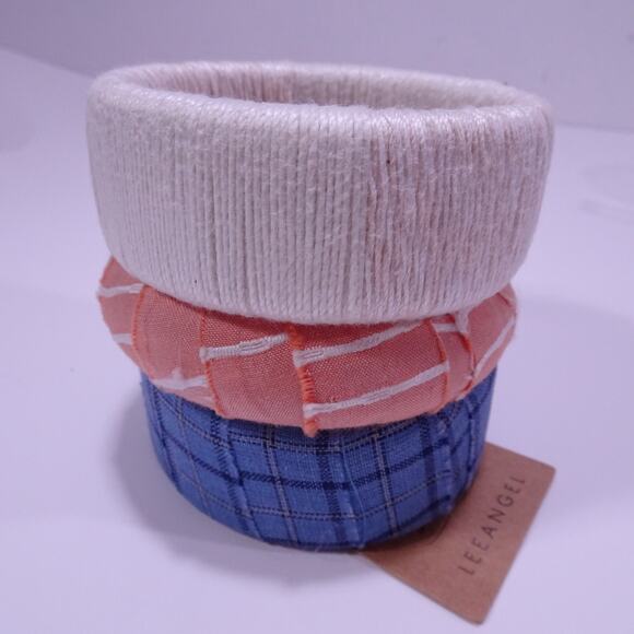 Lee Angel Women's Summer Vibes Mixed Media Wrapped Bangle Bracelet Set NWT 145 - Picture 2 of 10